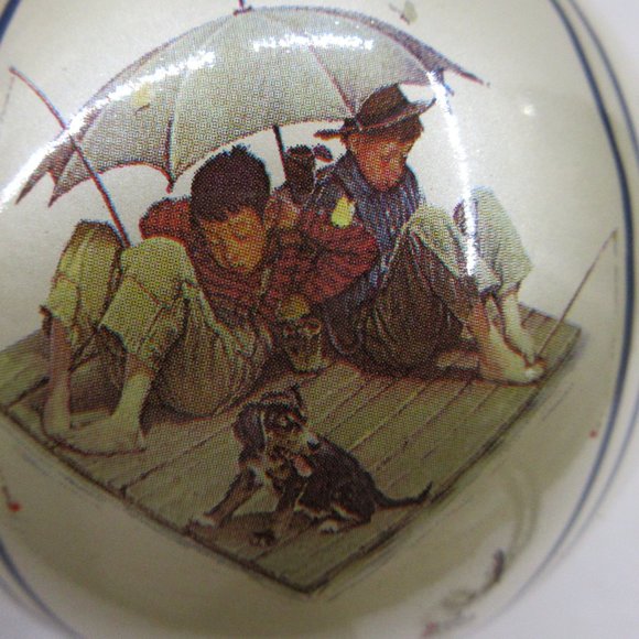 Norman Rockwell 1991 Fisherman's Paradise Glass Ball Ornament Ltd Ed Schmid - Picture 12 of 12